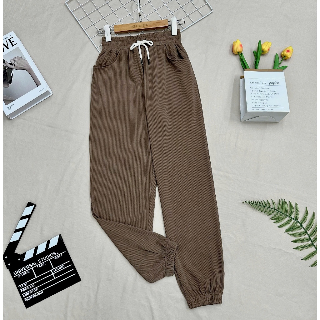 Quần Jogger nữ bo gấu có túi sườn và túi hậu - Quần nỉ thu đông nữ chất nỉ tăm Loza LQ114223_thumbnail_1