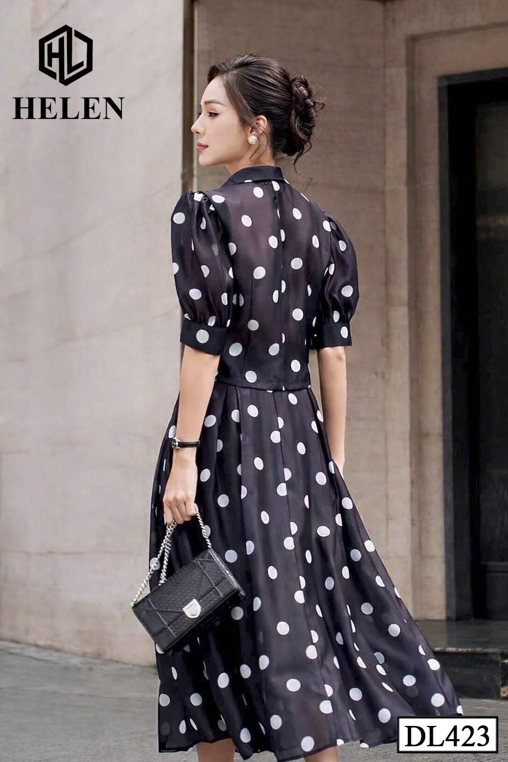 Đầm liền giả set chấm bi DL423