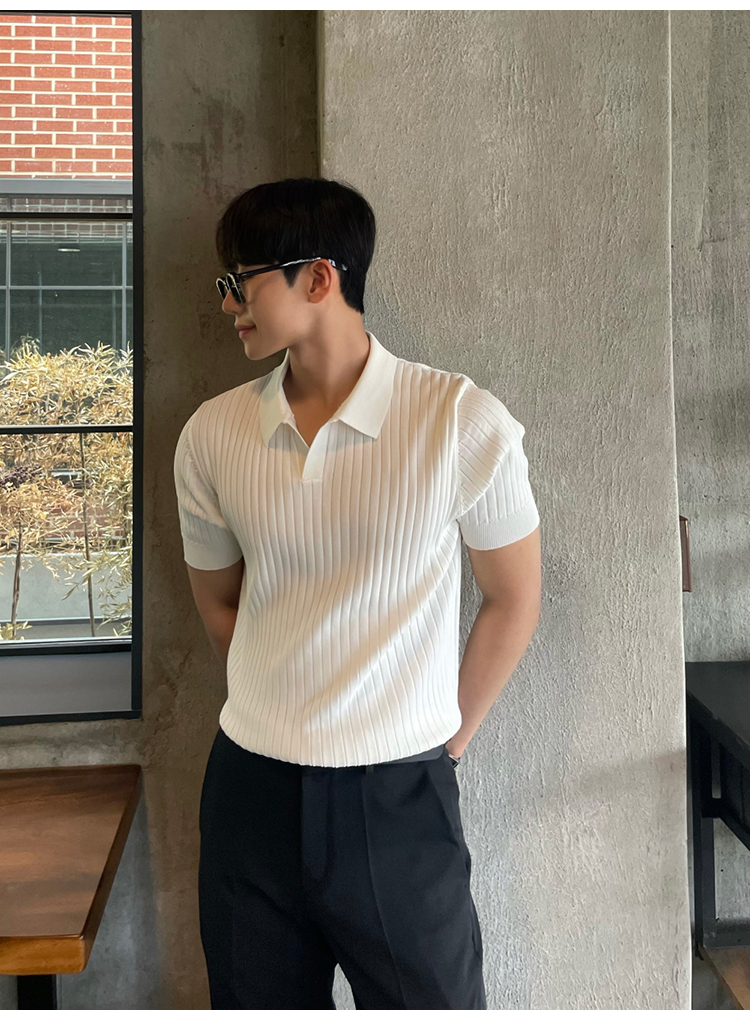 Polo Len Gân Nam – Thoáng Mát