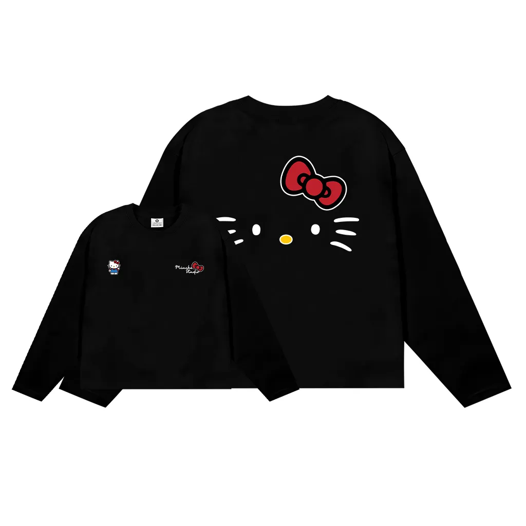 Áo thun boxy tay dài kitty dễ thương 2645 Miucho vải cotton 2c thoáng mát cổ tròn in mix_thumbnail_7