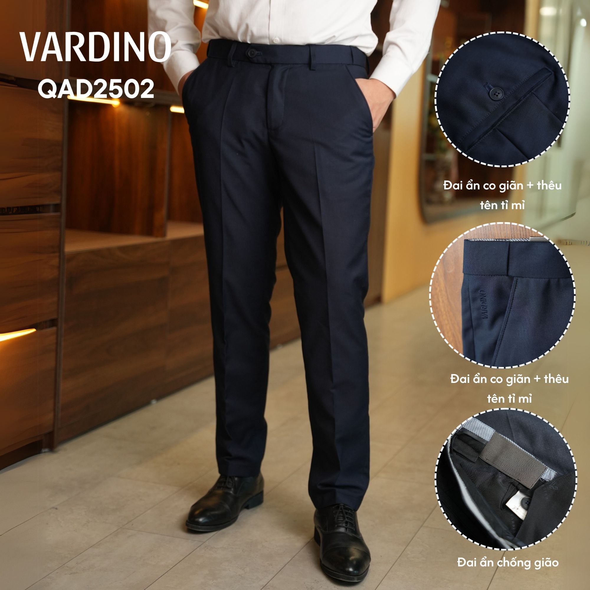 Quần âu nam Vardino QAD2502