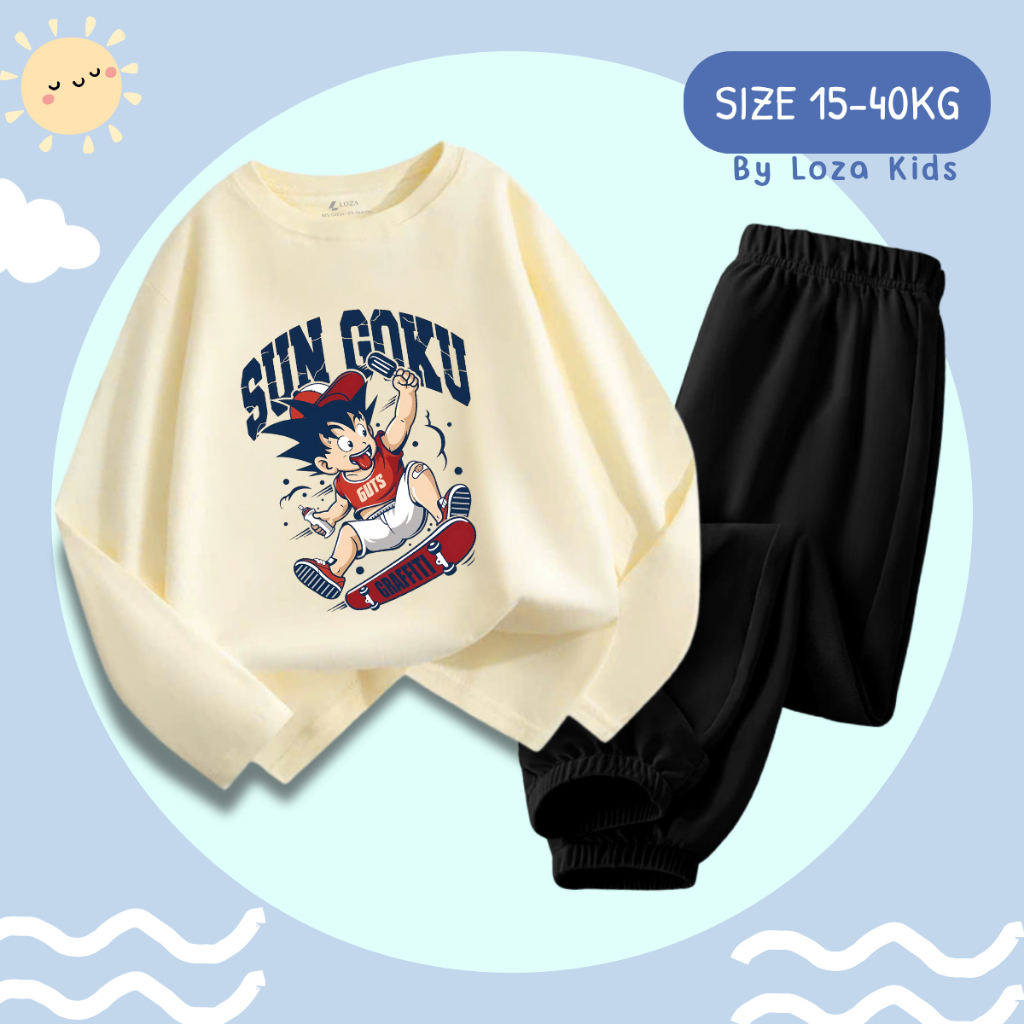 Bộ Thu - Đông bé trai in hình SUN GOKU  - Loza Kids BW467_thumbnail_3