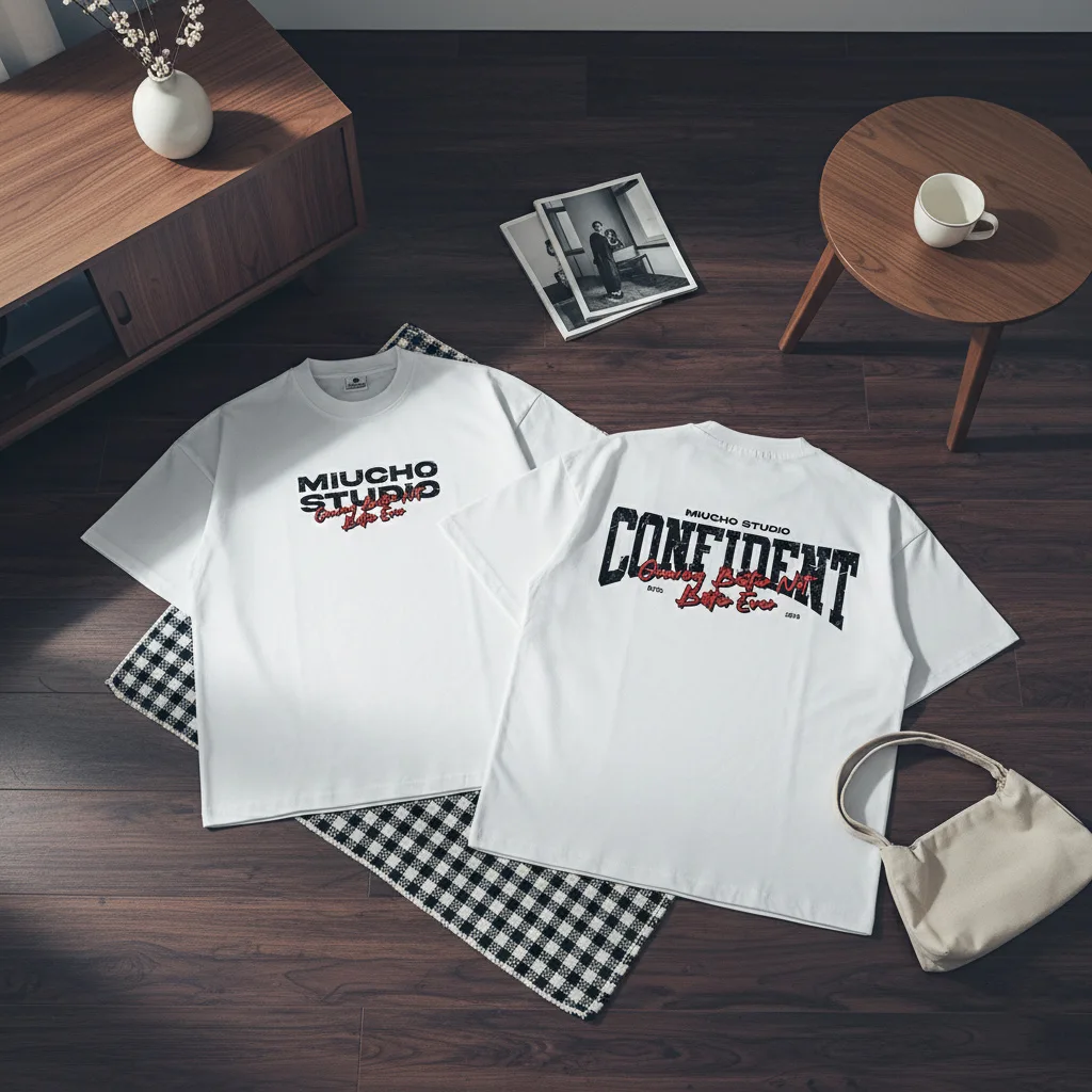 Áo thun boxy unisex chữ basic Miucho 3054_thumbnail_7