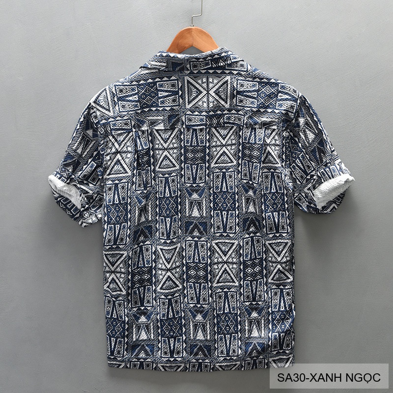 SA30 - Áo sơ mi nam ngắn tay in hoa kiểu Nhật, chất liệu polyester mềm mại, phong cách tươi tắn_thumbnail_7
