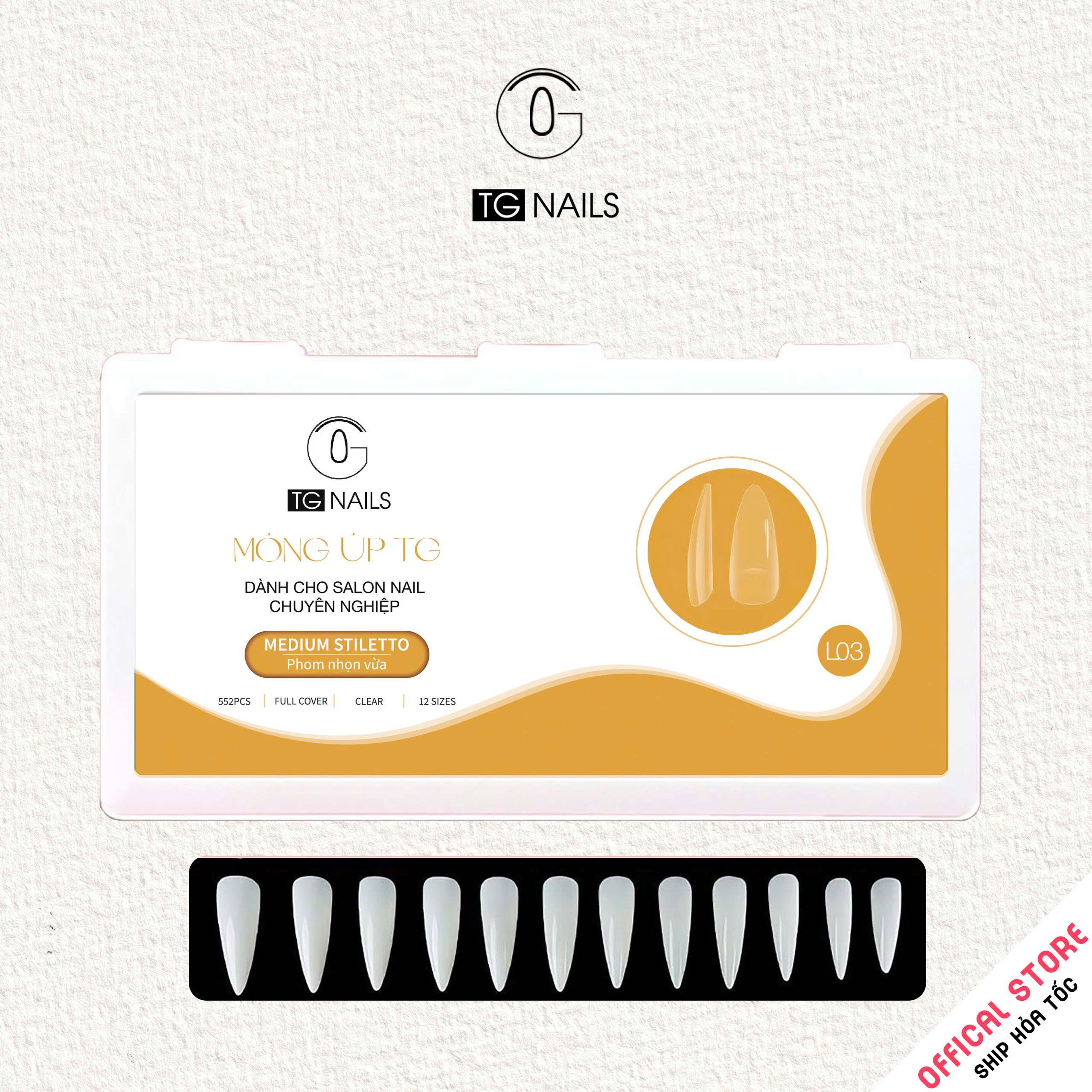 Phụ kiện gắn móng: Móng tay giả, kt(L1.2- 2.5*1.3)cm(+/-10%), chất liệu nhựa, nhãn hiệu TG, mới 100%._thumbnail_9