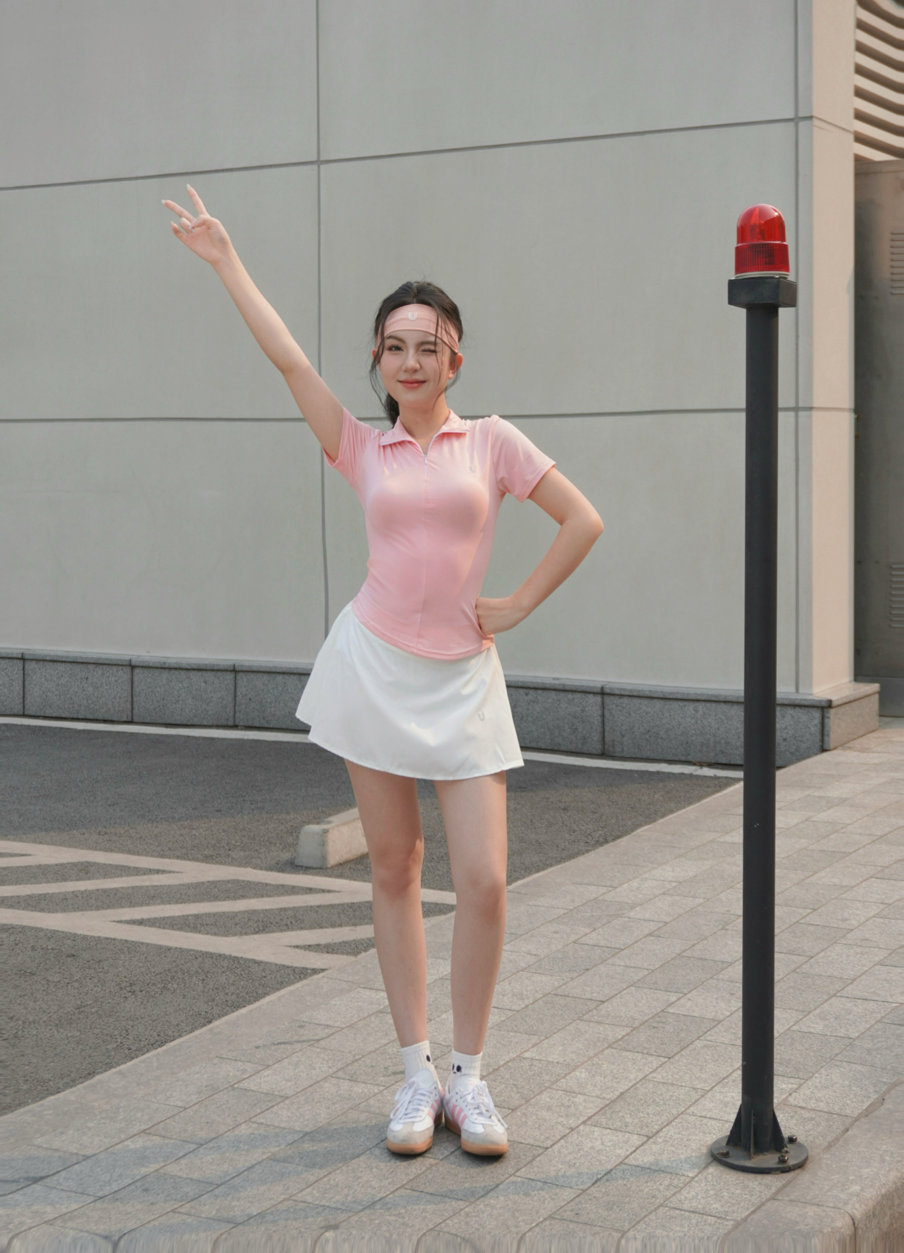 Áo polo Lia Top Hồng pastel mix chân váy Lina Trắng_thumbnail_2