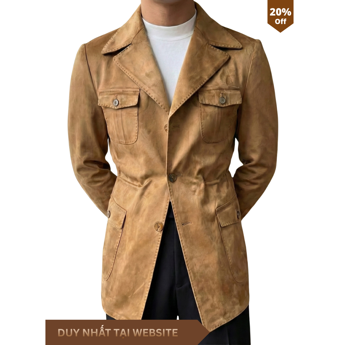 Áo Khoác Nam Da Lộn Safari