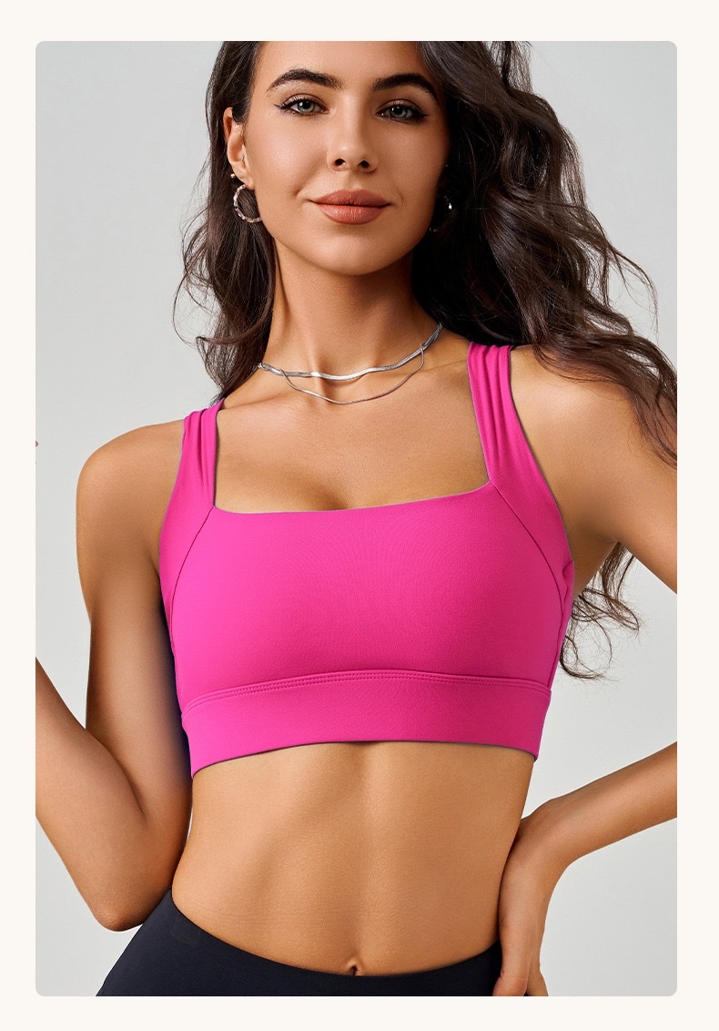 Áo Lót Thể Thao Tập Gym Yoga Nữ Yumiisport Áo Bra Cổ Vuông Cài Khoá Sau Không Gọng Nâng Đỡ Chất Thun Lạnh Co Dãn Sẵn Mút_thumbnail_0