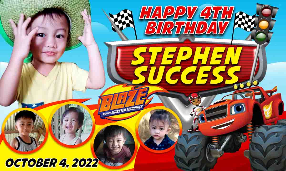 Blaze Theme Birthday Tarp