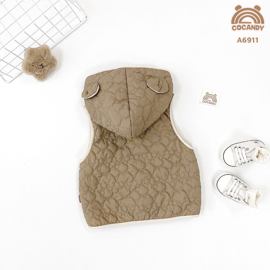 Áo gile NÂU viền BE có mũ tai gấu_thumbnail_1