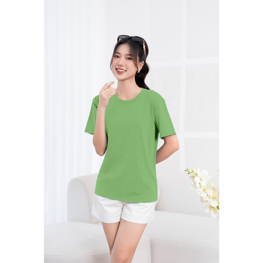 [Form Rộng] Áo phông nữ dáng rộng màu trơn chất cotton lạnh nhiều màu tươi trẻ - LOZA PH403301_thumbnail_5