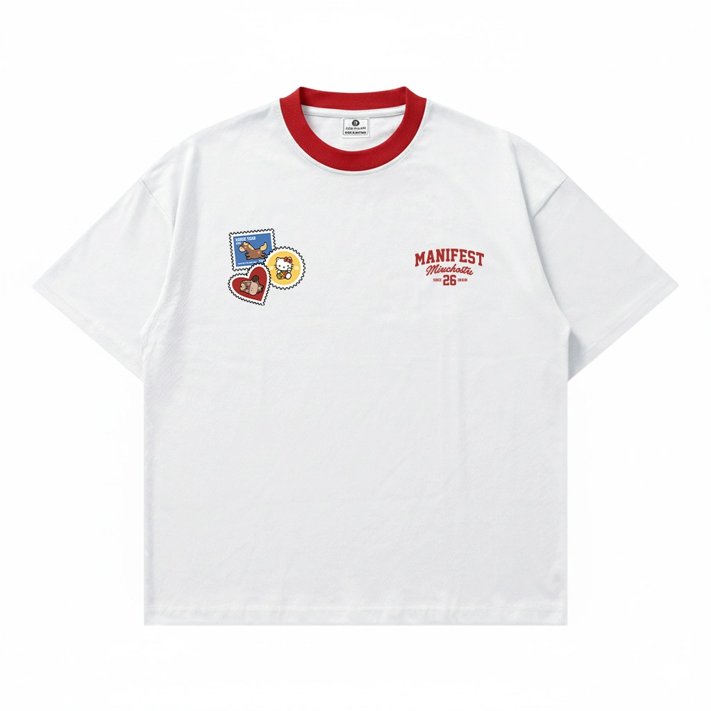 Áo thun Tết Bính Ngọ boxy cá tính phối cổ Miucho vải dày dặn thoáng mát đứng form 3004_thumbnail_8