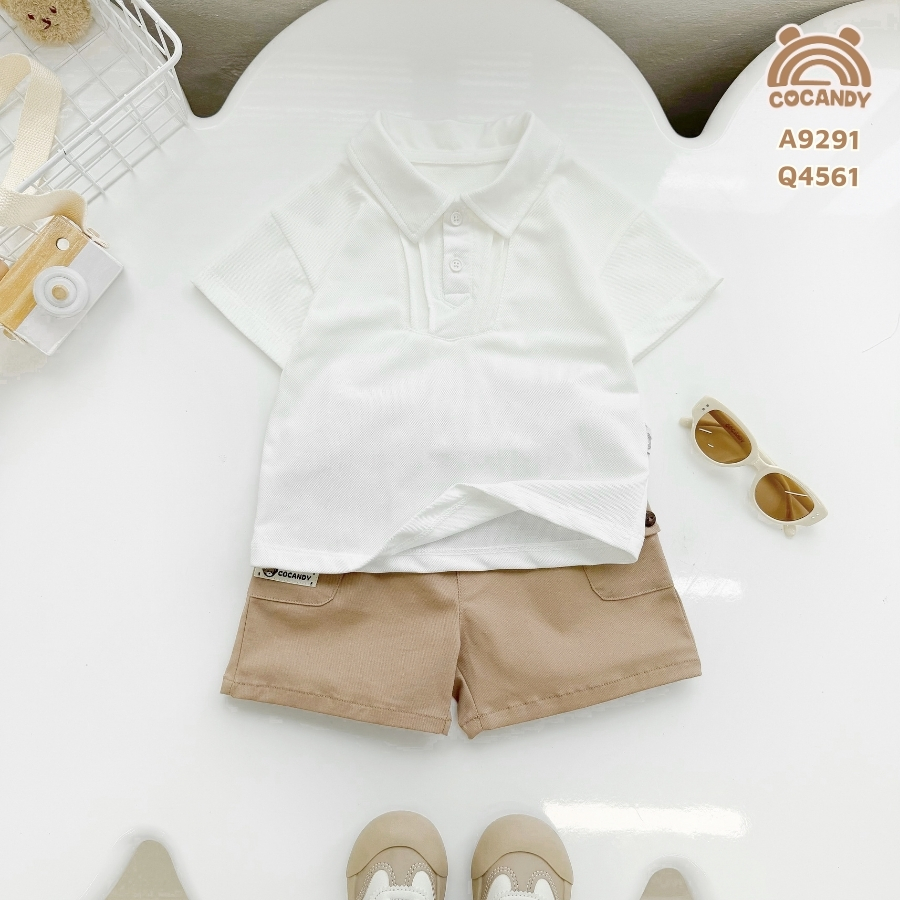 Quần cộc kaki NÂU túi ốp 2 bên phối logo_thumbnail_1