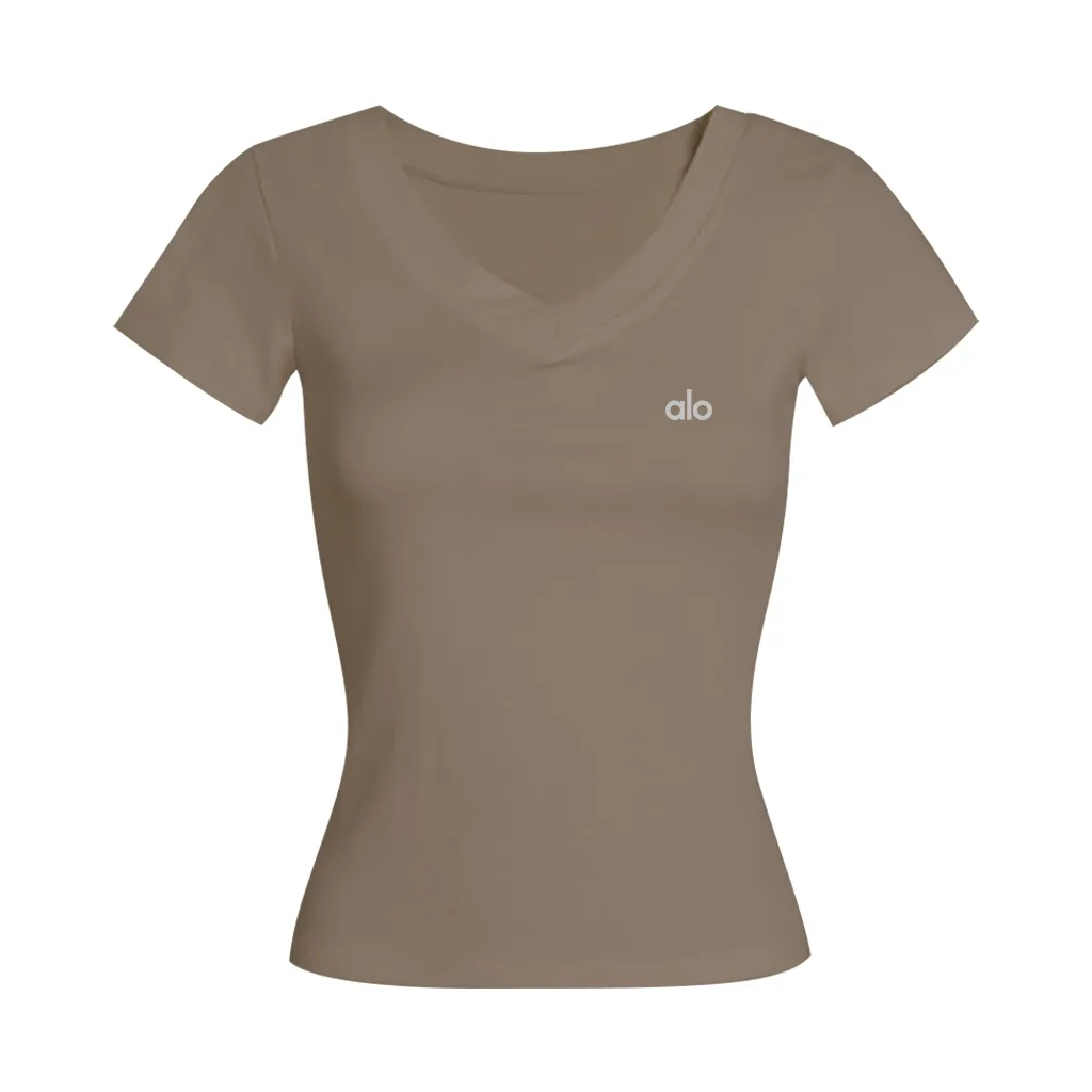 Áo ôm body cổ tim Miucho vải visco thoáng mát tay ngắn cổ tròn in chữ alo basic size S M L 2564_thumbnail_11