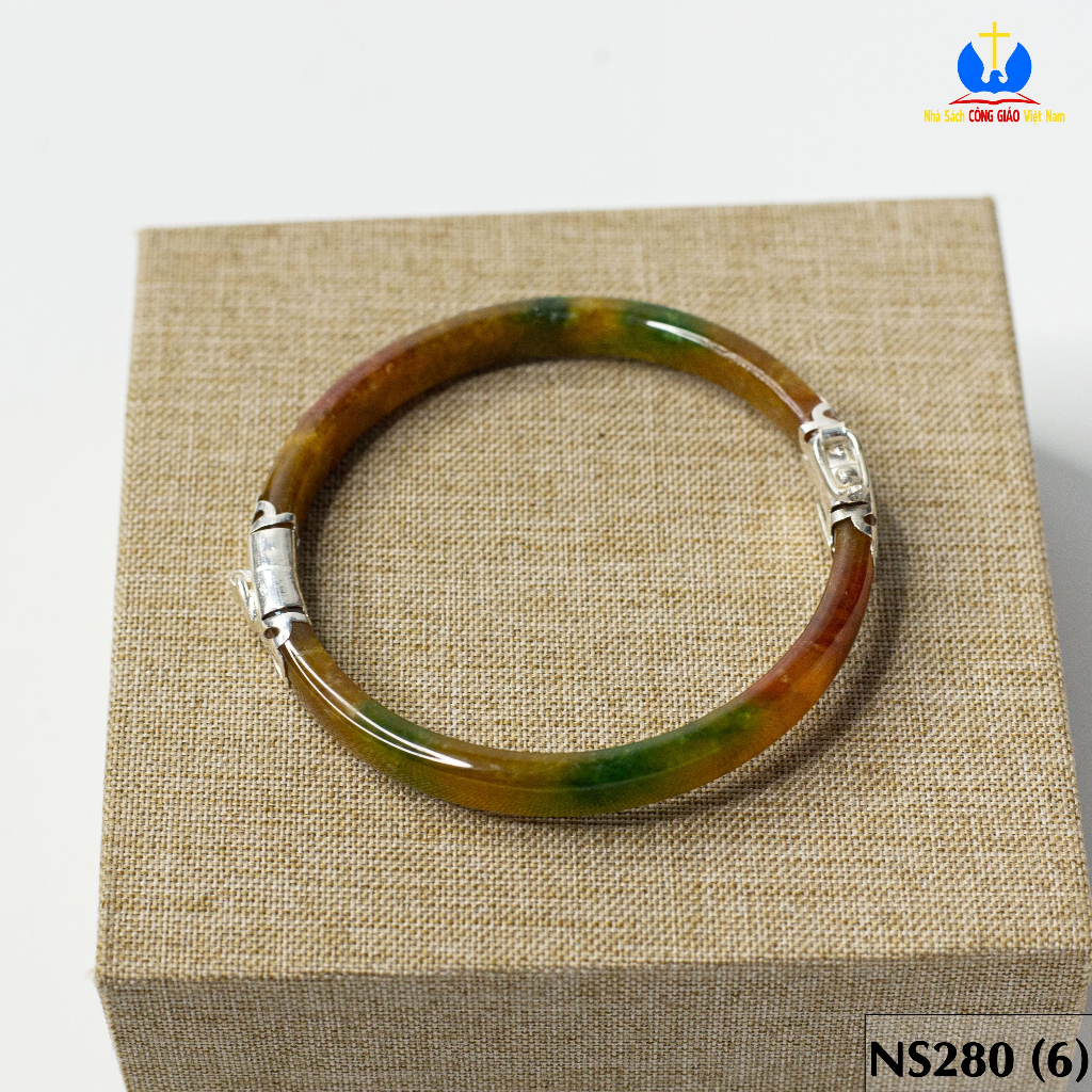 Vòng tay đá Ngọc Bích bọc bạc ta TS0330 - Món quà ý nghĩa cho mẹ và bà_thumbnail_6