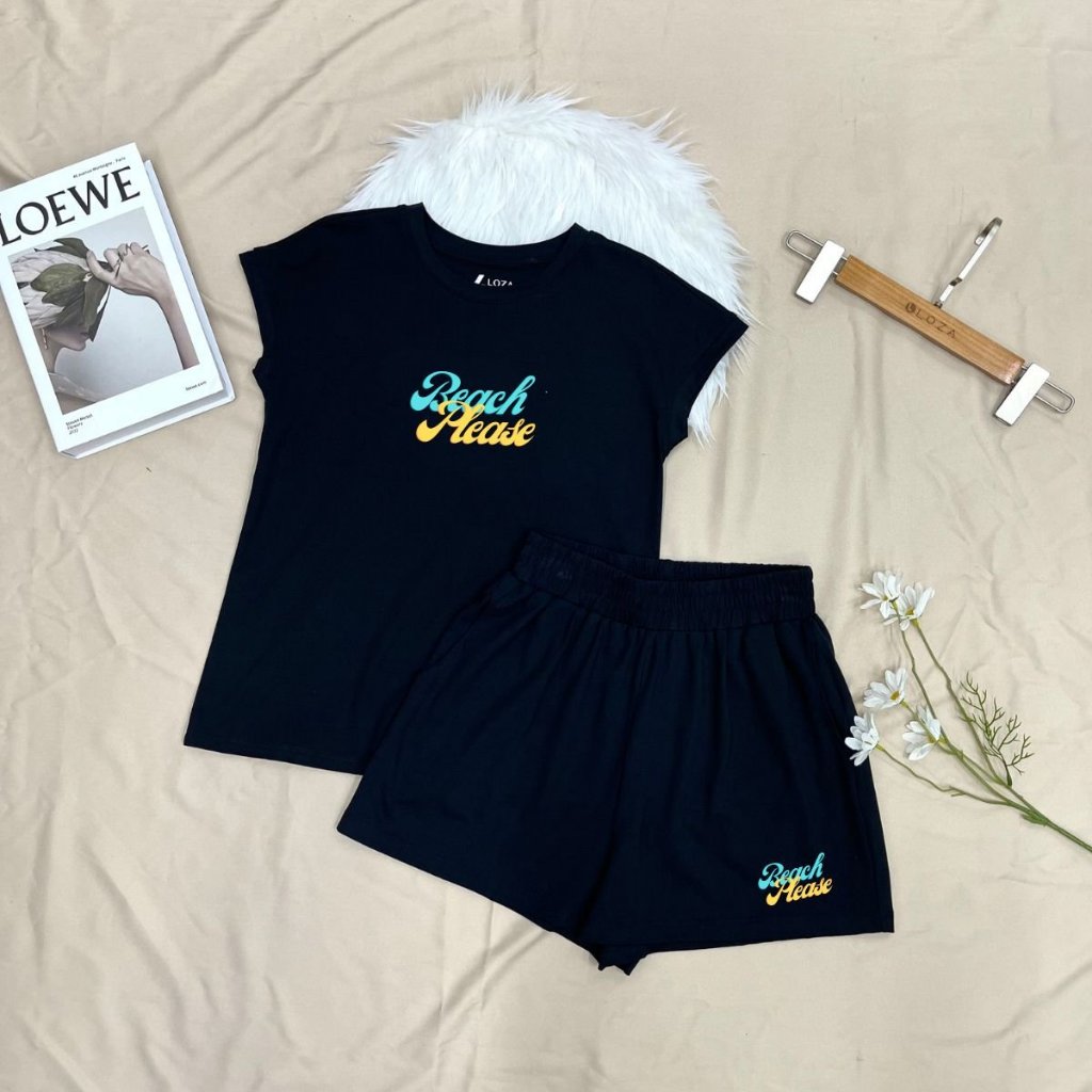 [Form Vừa] Bộ đồ nữ (áo thun form vừa + quần đùi) mùa hè - Set đồ nữ cotton form vừa Loza G0103_thumbnail_7