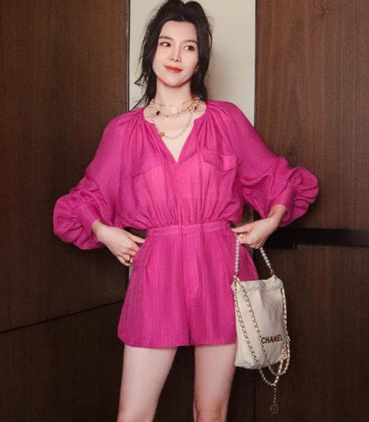 16789-Set bộ thể  thao sọt màu hồng ( lụa đũi)