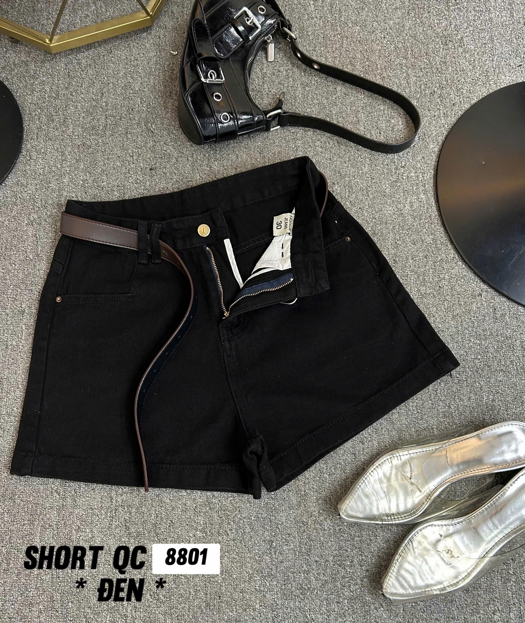 Quần short jean túi vuông bigsize QSJ8801 dành cho nàng từ 55-90kg