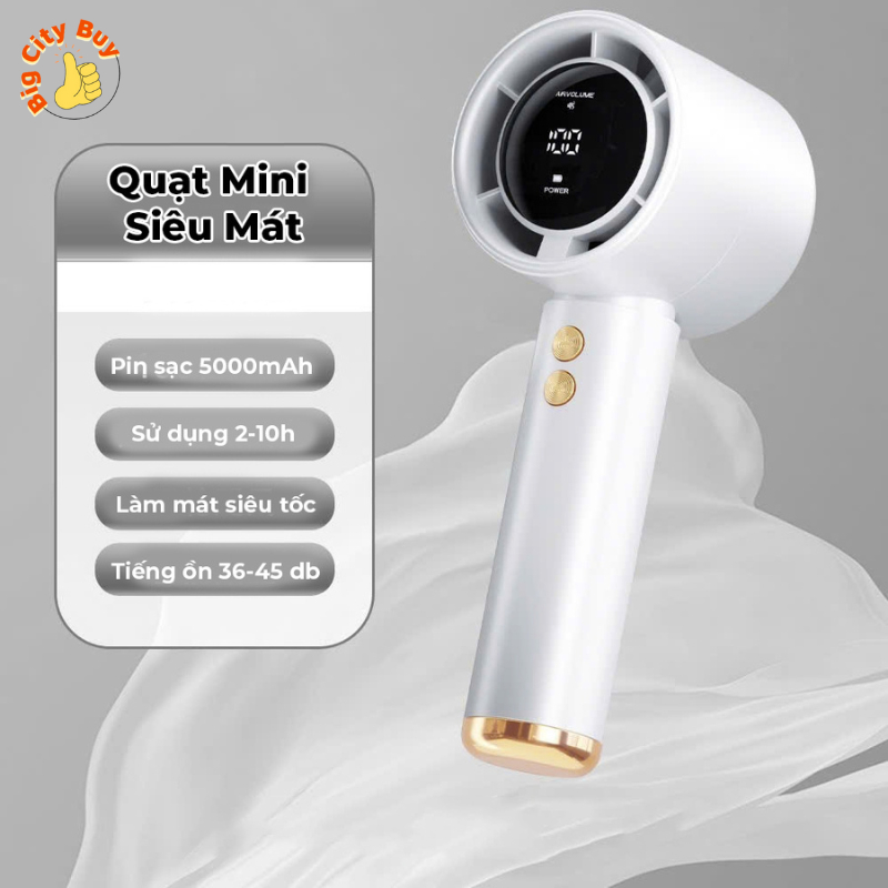[RẺ VÔ ĐỊCH] Quạt mini cầm tay M2 5000mAh di động màn hình hiển thị pin có thể sạc gió mạnh 100 tốc độ turbo phản lực_thumbnail_0