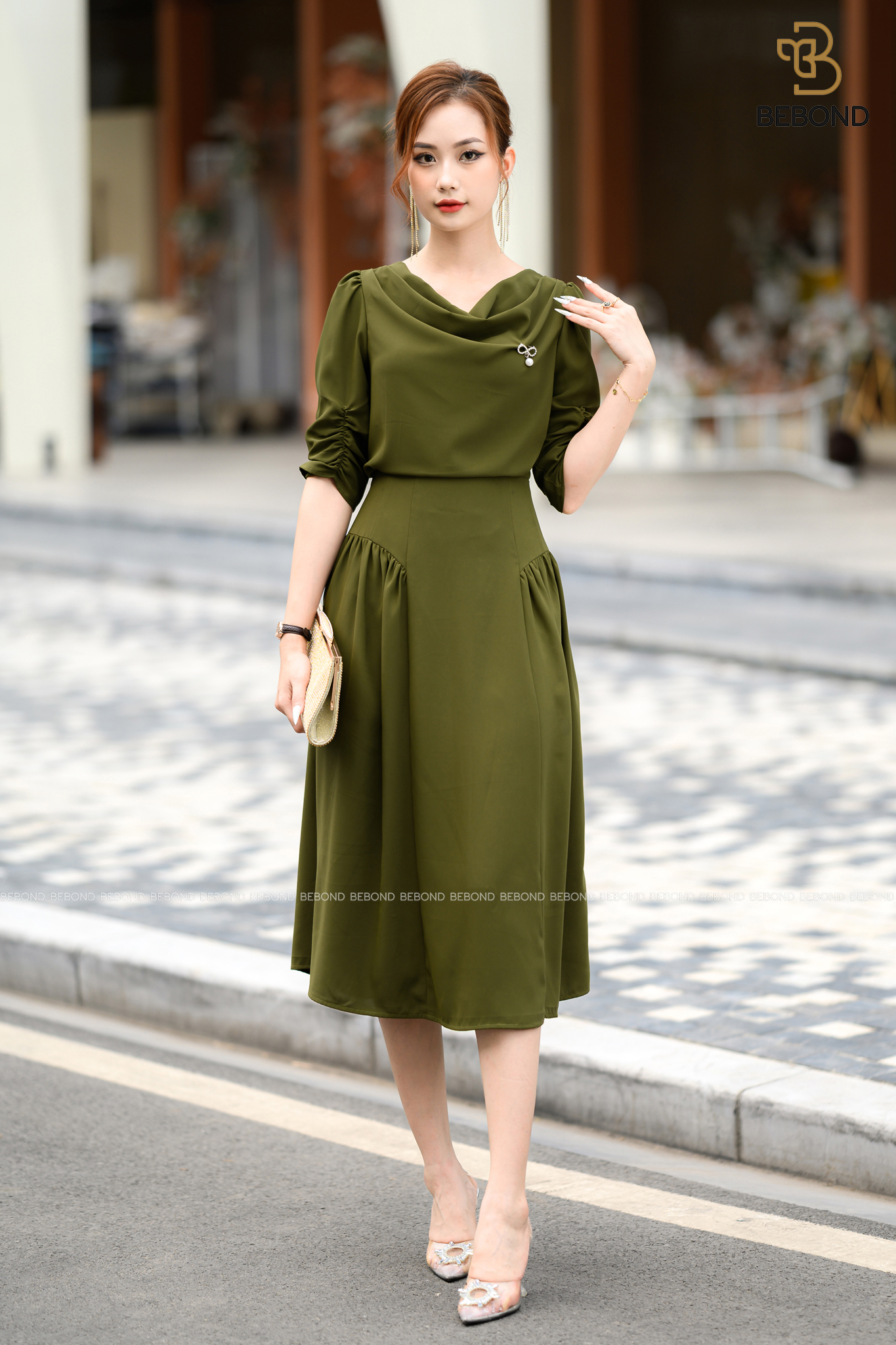 SET lụa Nhật màu XANH- CONAL DRESS