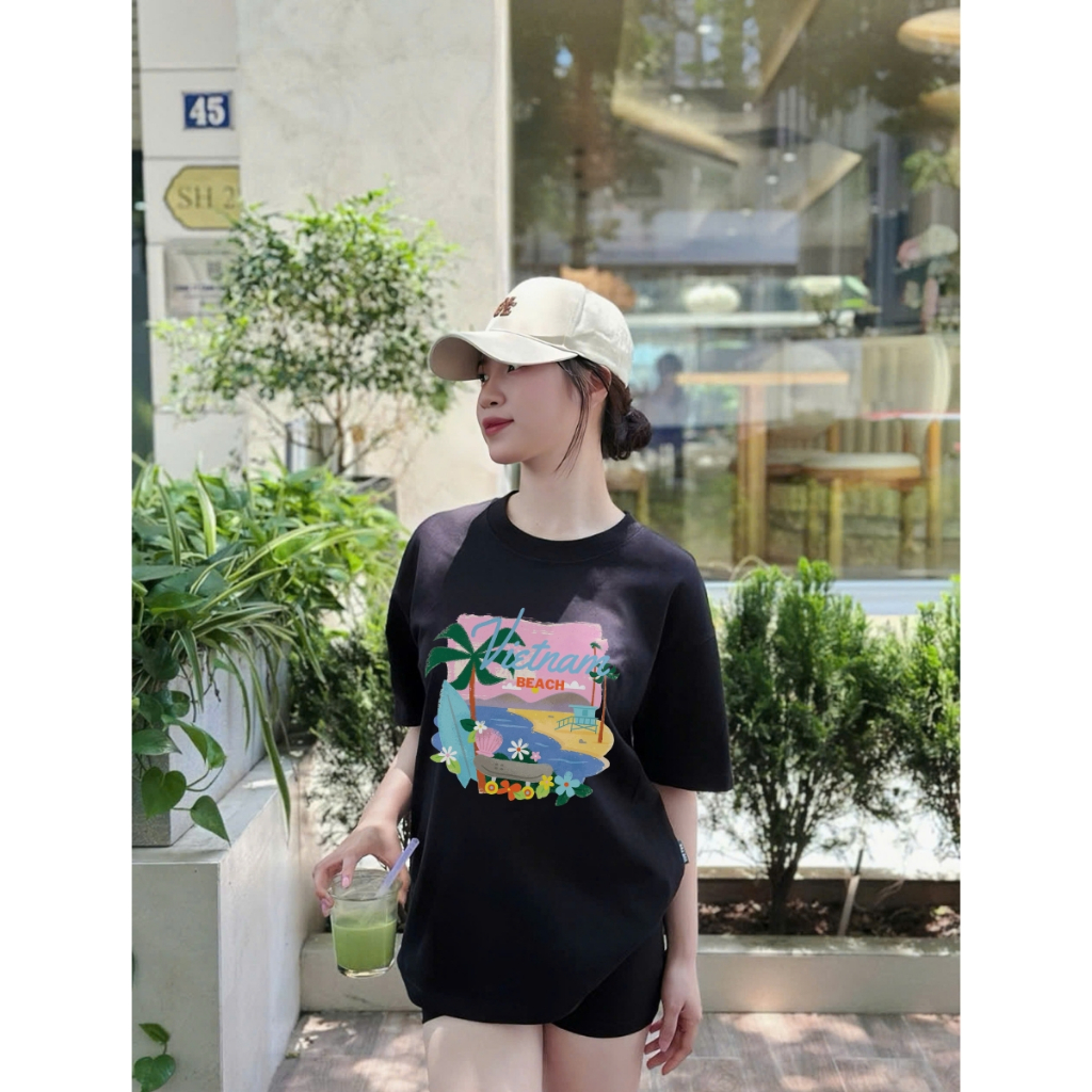 Áo thun nữ local brand We Tee hình Vietnam Beach dáng oversize rộng cotton 250 gsm - WU1036_thumbnail_2