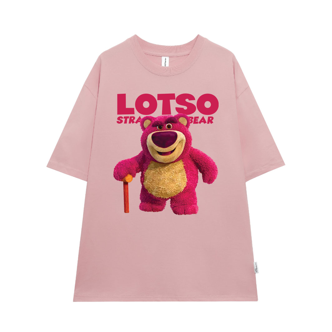 Áo thun gấu dâu lotso form rộng AT366 Miucho basic tee tay lỡ dành cho nam nữ in graphic_thumbnail_0