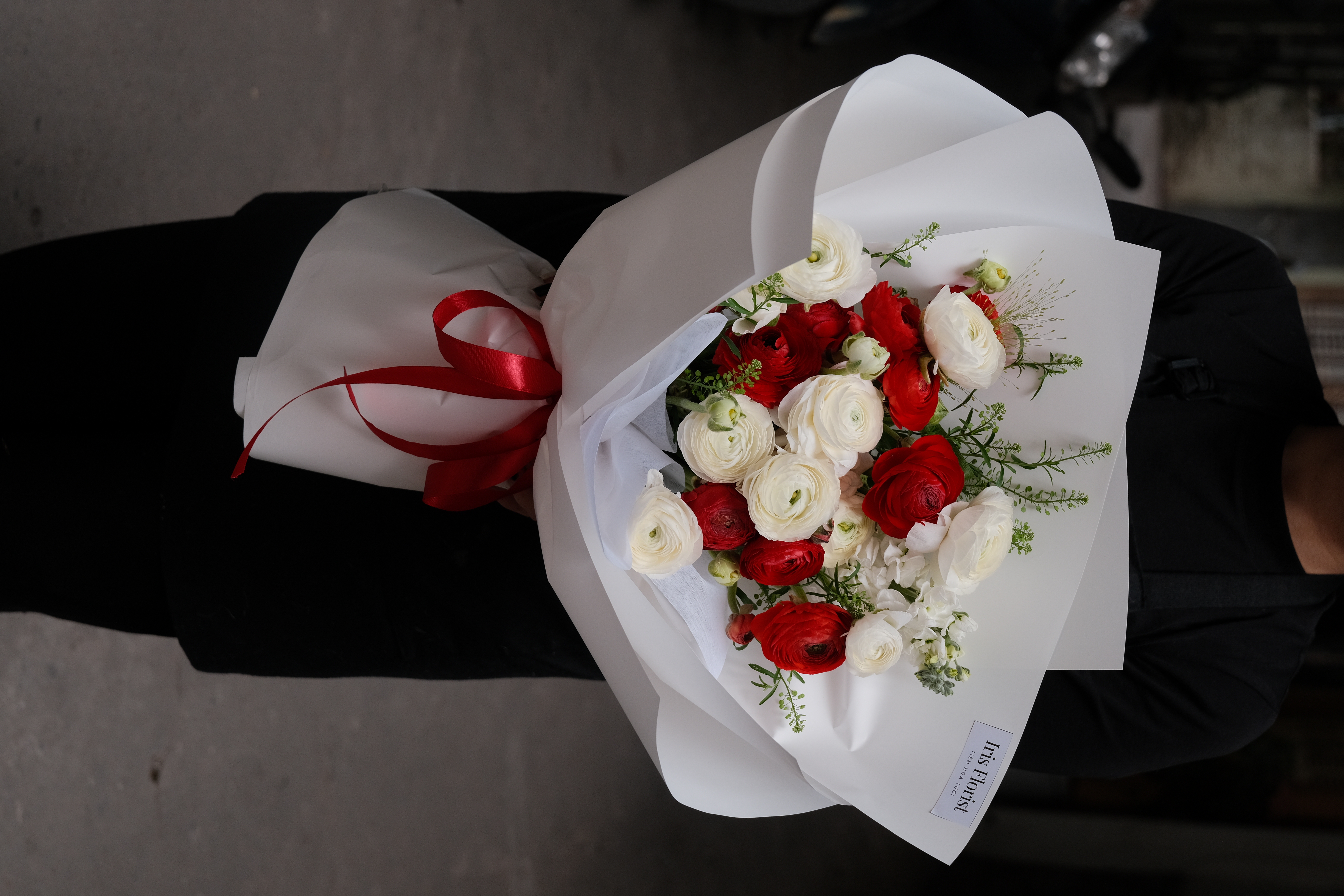 Bó hoa Mao lương mix trắng đỏ