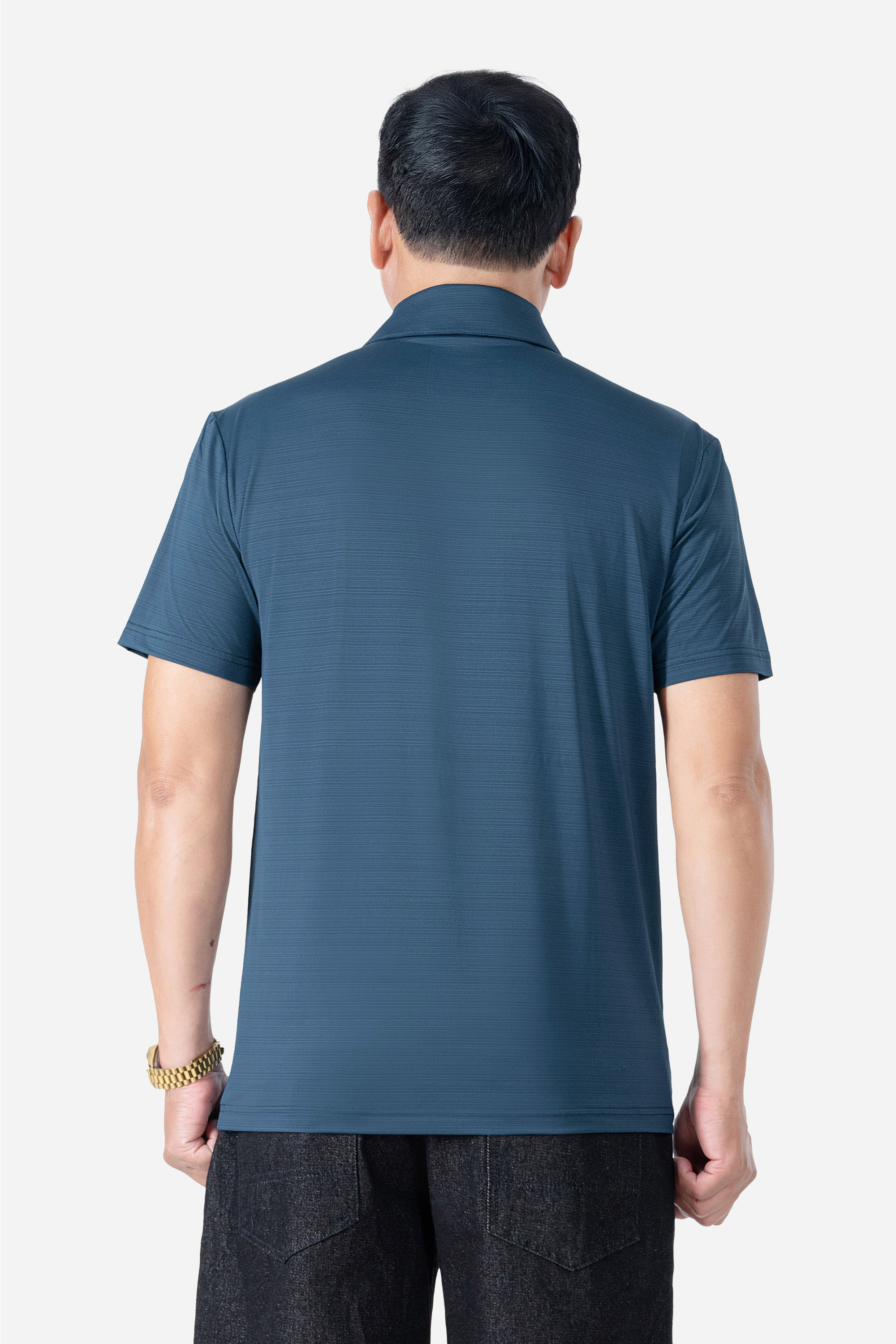 Áo Polo Melange Thể Thao Nam Trung Niên ANCHI Chất Liệu Cotton Phom Suông Vạt Ngang_thumbnail_4