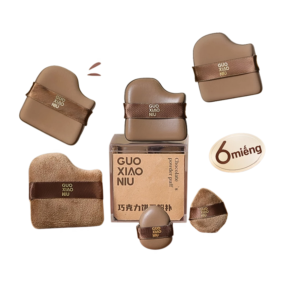 [GUOXIAONIU] Set 6 mút tán nền Guoxiaoniu Chocolate Biscuit