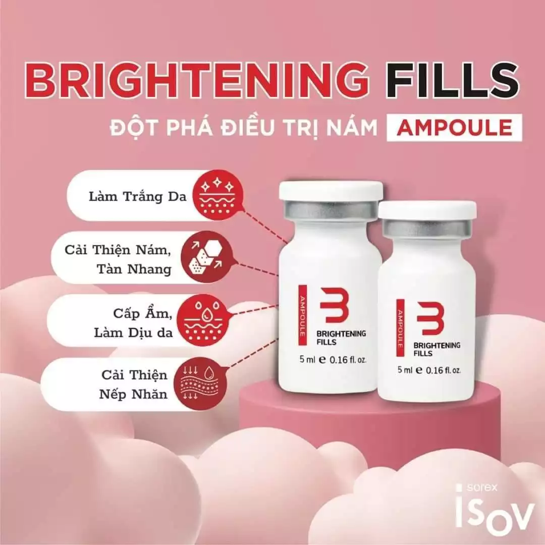 Tế bào gốc trắng da đa tầng Isov Brightening Fills hộp 5 ống x 5ml