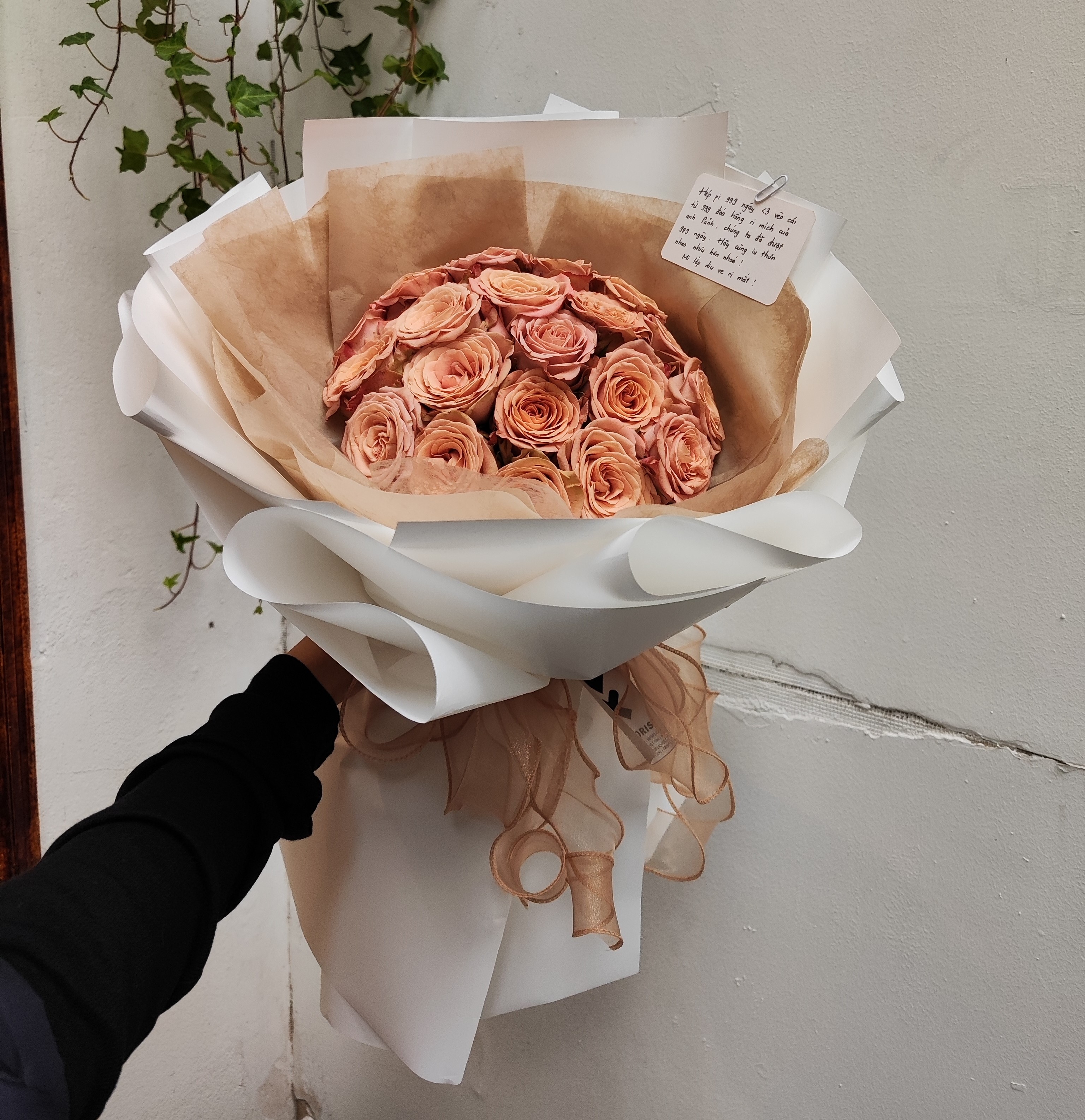 Cappuccino Rose - Size L - Bó tròn_thumbnail_0