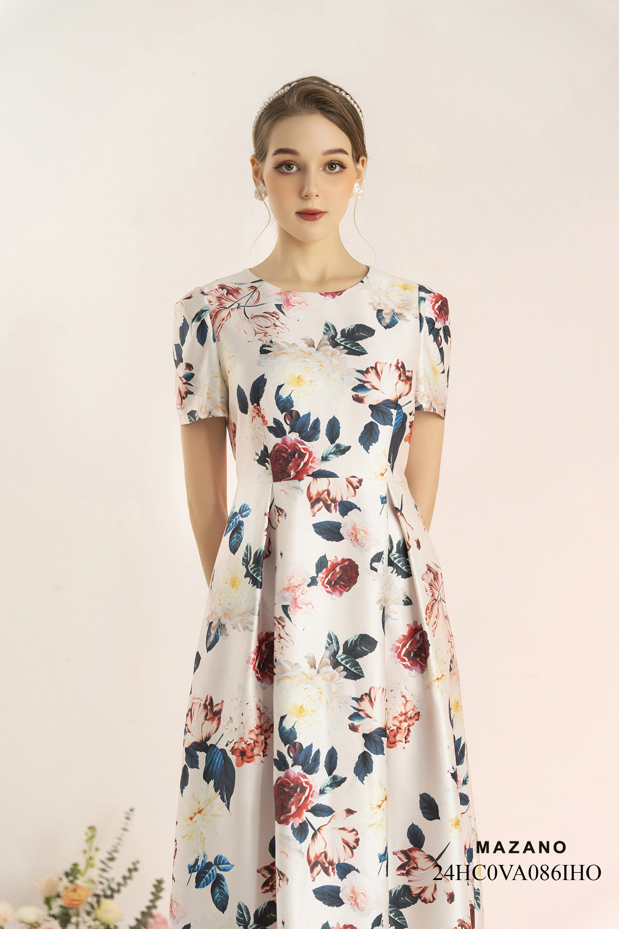 Đầm thân ôm chân xếp ly in họa tiết sang trọng_thumbnail_4