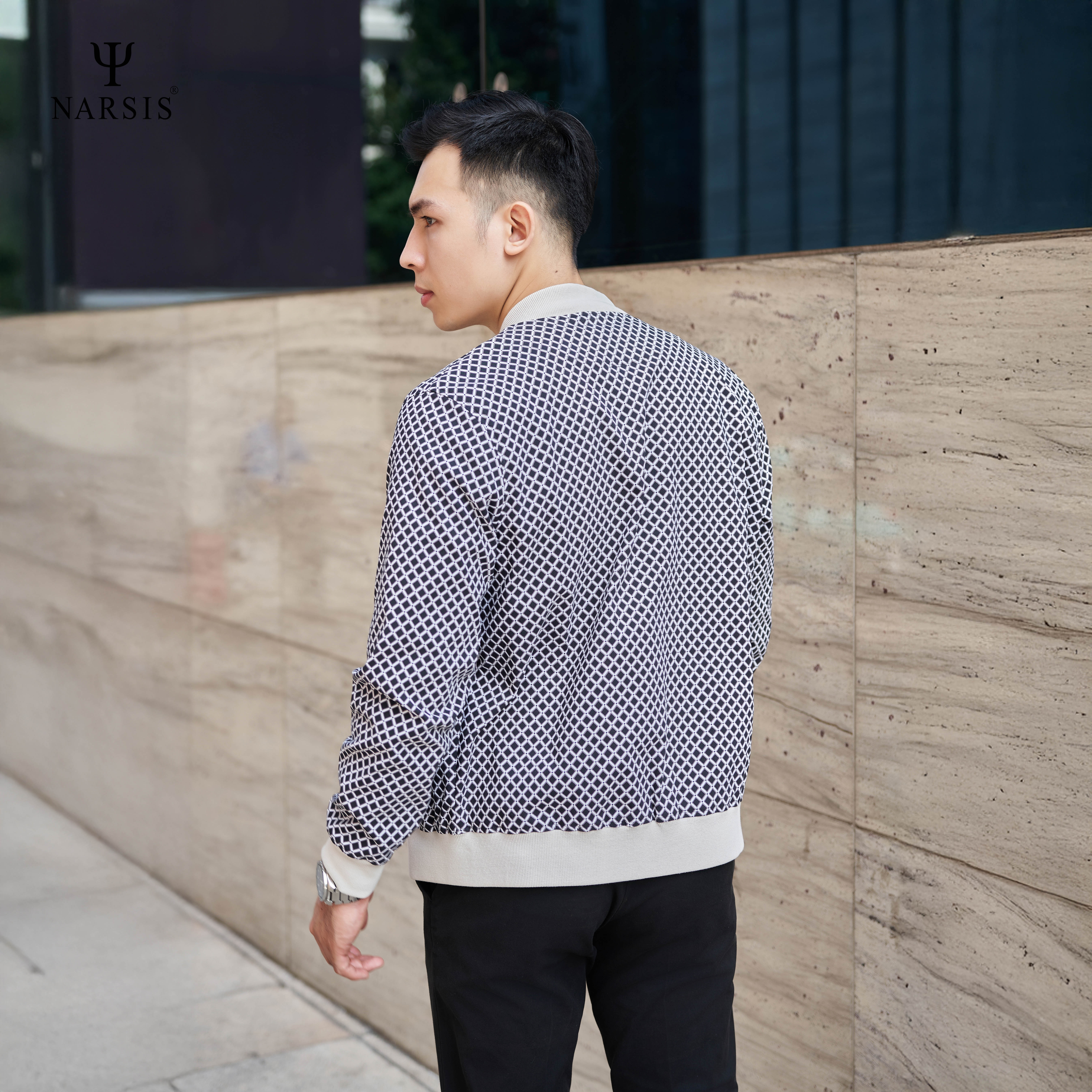 Áo khoác bomber nam Narsis D24035 dài tay, kiểu dáng trẻ trung, năng động._thumbnail_3