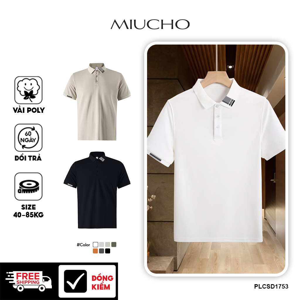 Áo polo nam form vừa vải cá sấu đứng form thoáng mát 1753 Miucho Iconic in basic