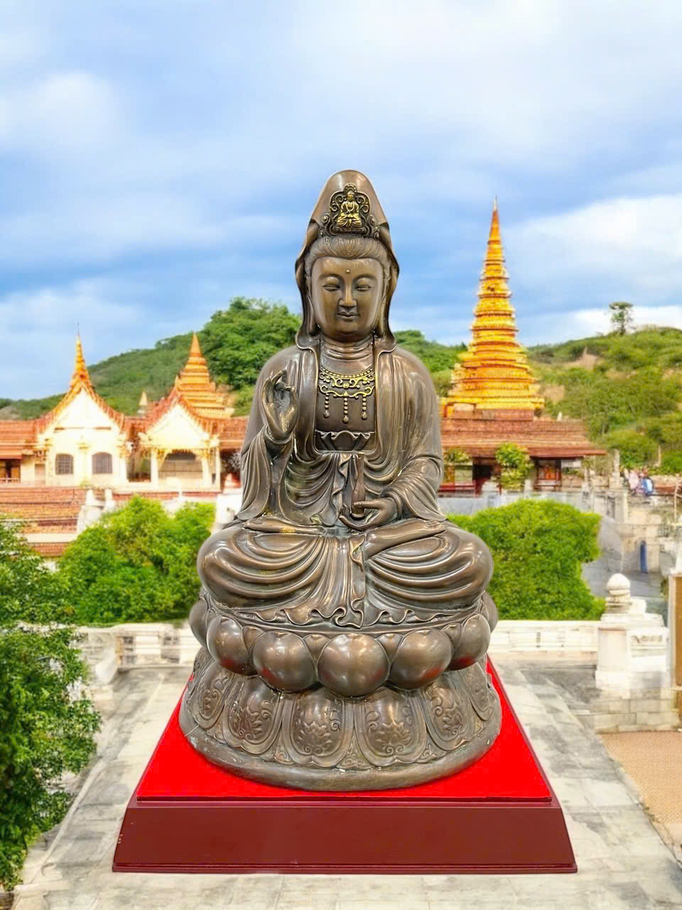 Tượng phật quan âm bồ tát bằng đồng cao 48 cm_thumbnail_0