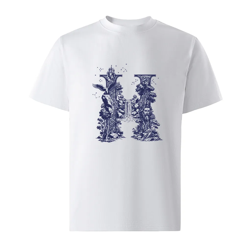 Áo phông nam form rộng Miucho Iconic vải cotton co giãn thoáng mát trẻ trung chữ cái H in kiểu 2753_thumbnail_0