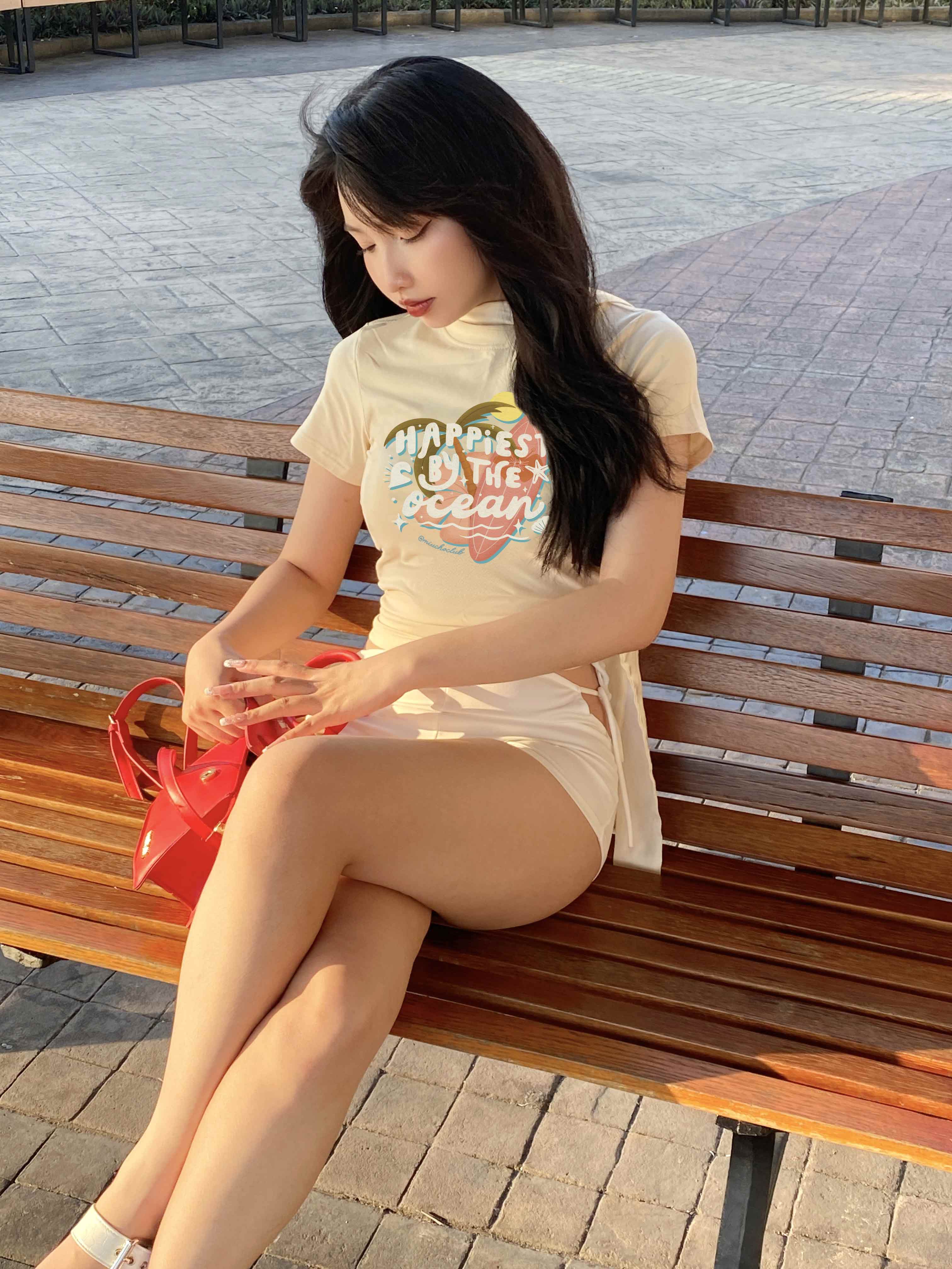 Áo baby tee ôm body hè biển 2161 Miucho cổ tròn vải cotton 4c thoáng mát in mix_thumbnail_4