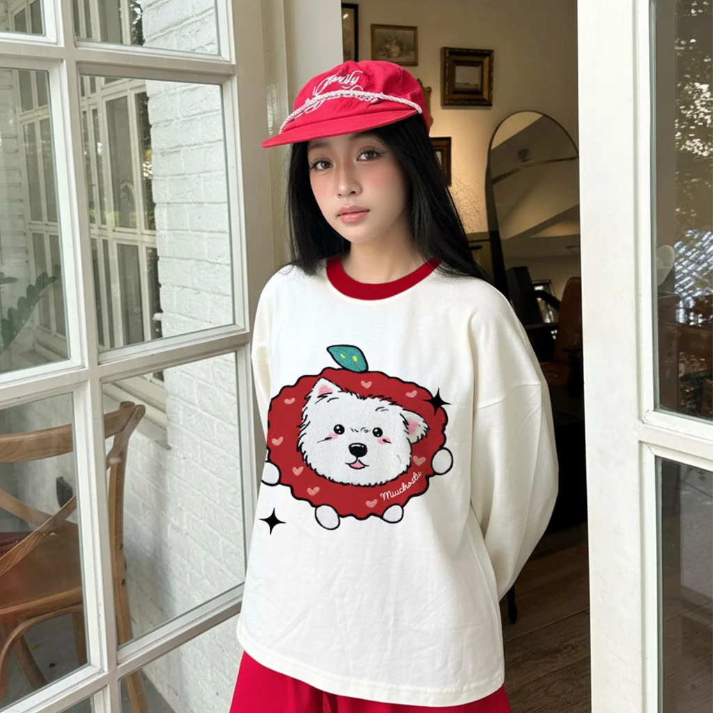 Áo thun Tết boxy tay dài phối cổ mix màu Miucho vải dày dặn thoáng mát Du Xuân Bính Ngọ 3010_thumbnail_6