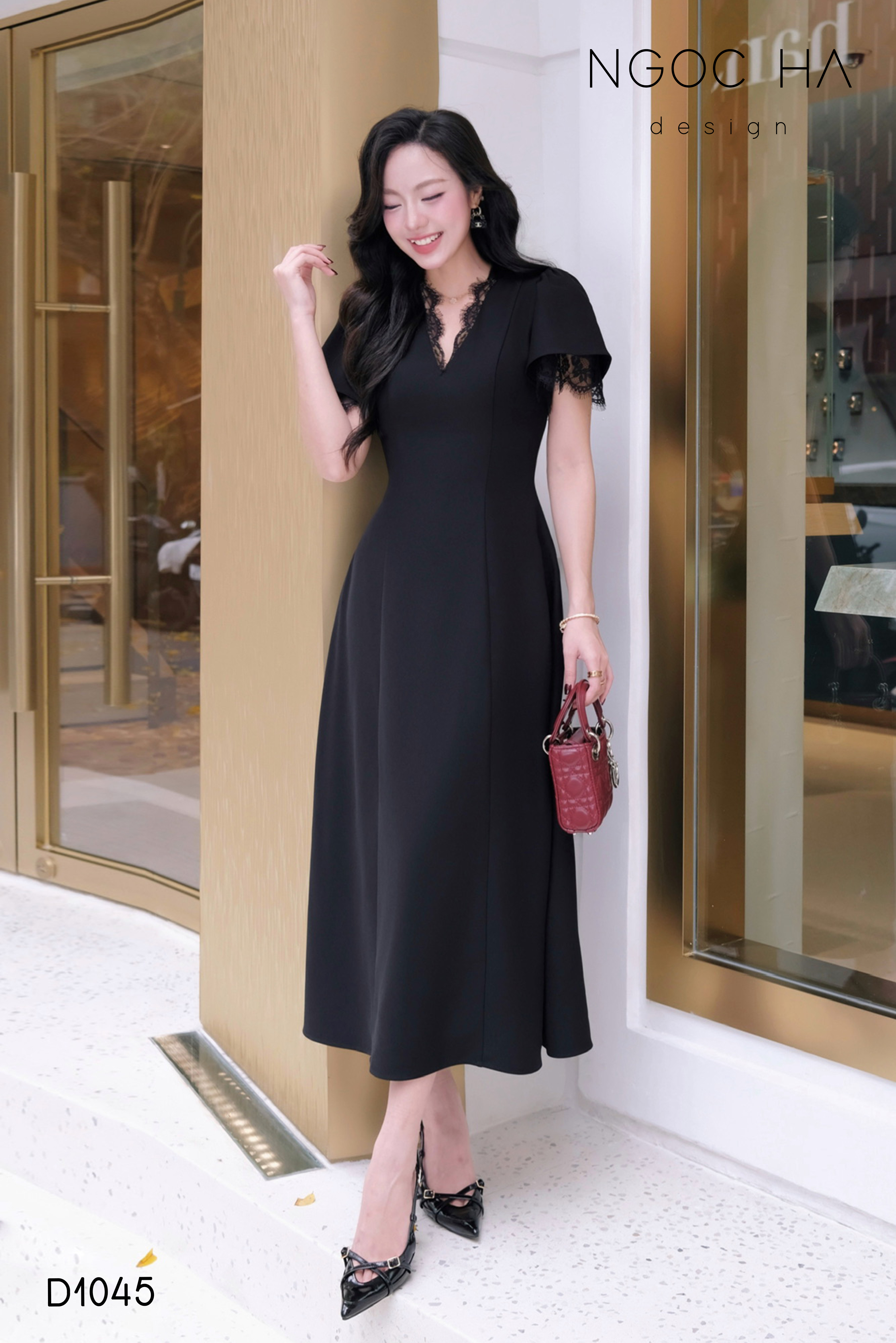 Mian Dress_ Đầm Đen Mix Cổ Ren D1045_thumbnail_3