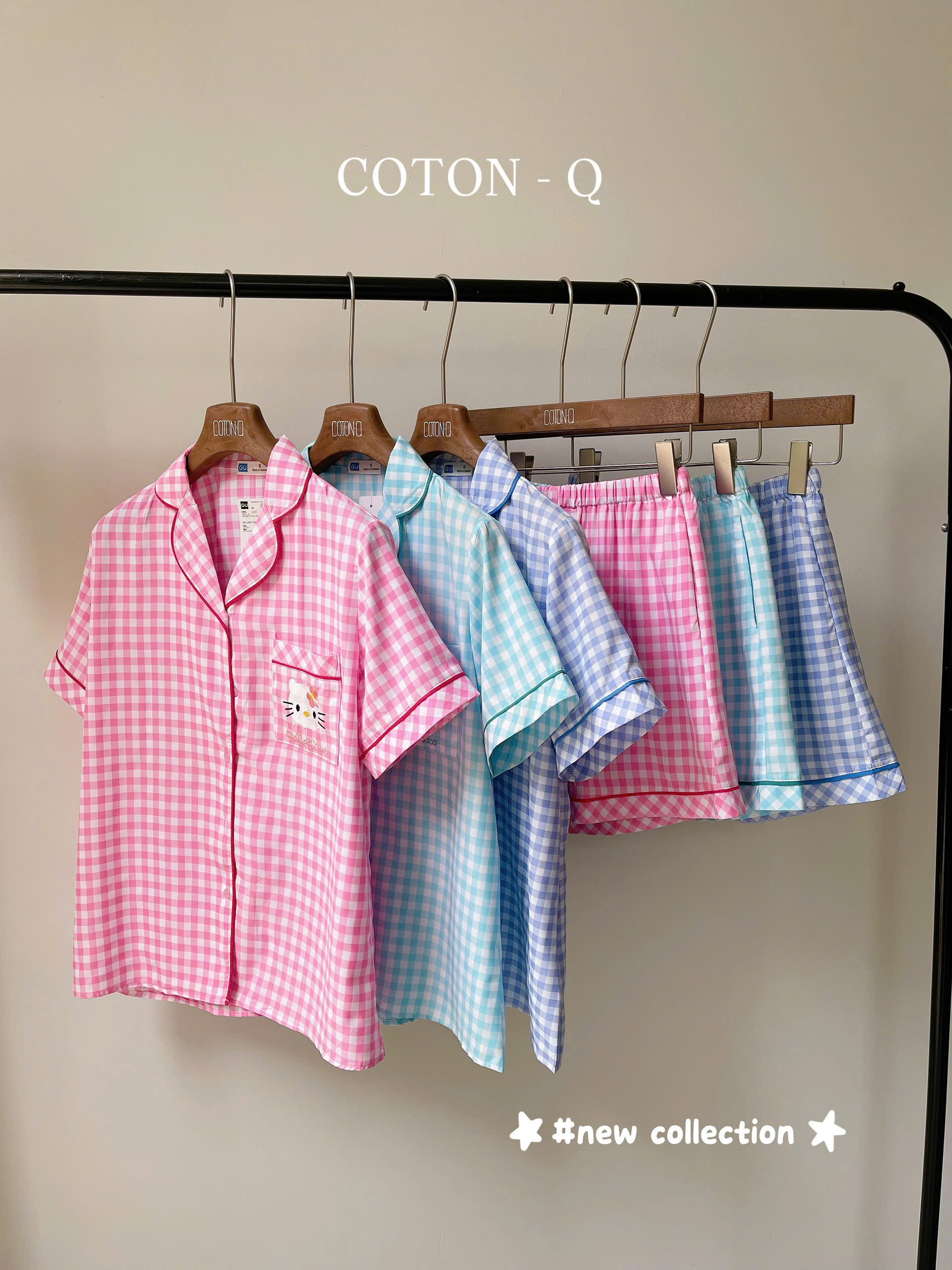 HJ122 Set bộ đùi caro ( XANH TRỜI )