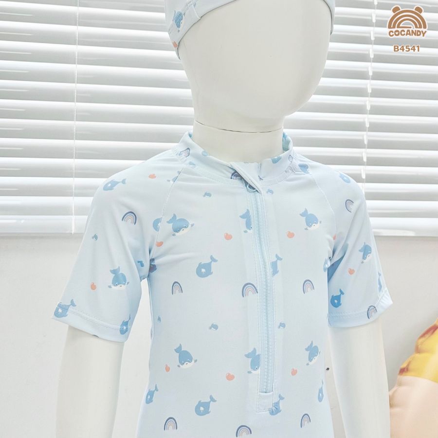 Bộ bơi cộc XANH suit họa tiết cá heo_thumbnail_2