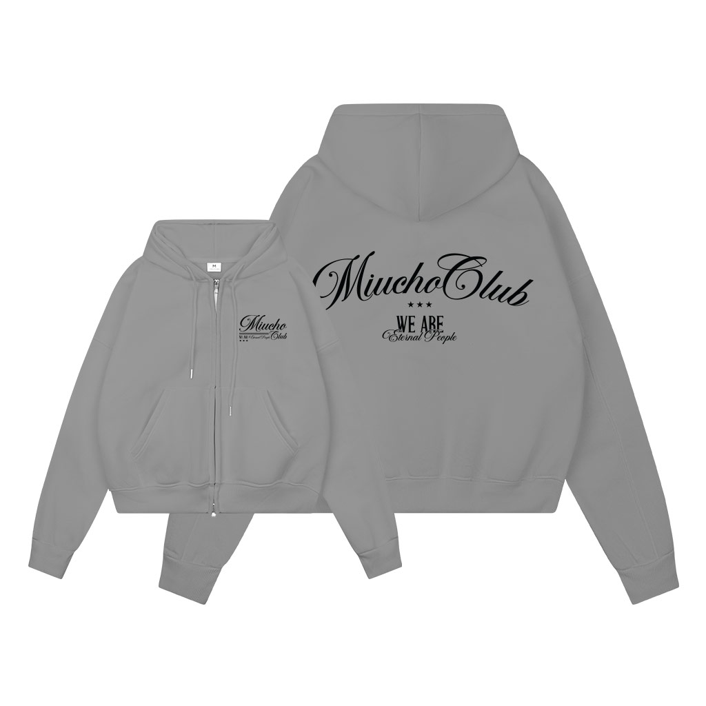 Áo hoodie zip form boxy local brand vải nỉ bông dày dặn khóa kéo HXD1591 Miucho in typography_thumbnail_7