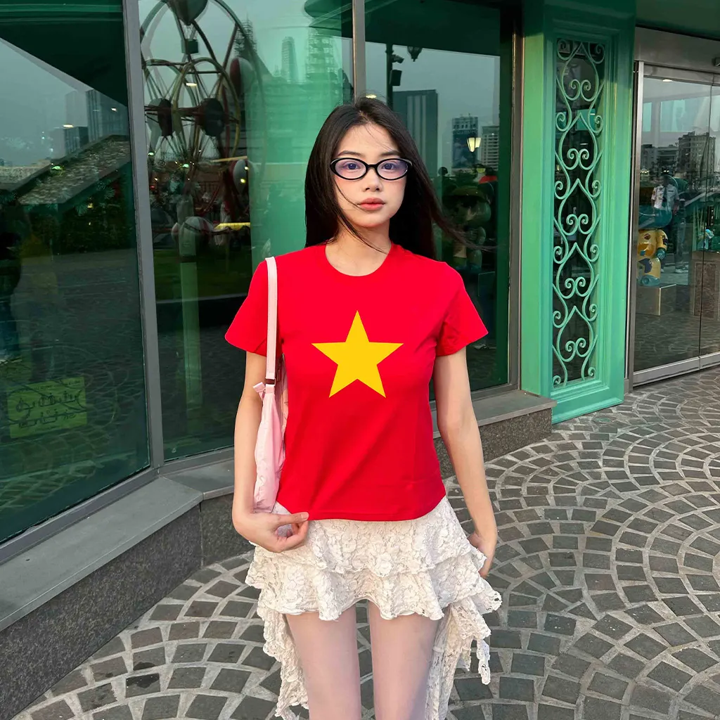 Áo baby tee Việt Nam cờ đỏ sao vàng ABD2462 Miucho vải cotton 4c thoáng mát cổ tròn in basic_thumbnail_2