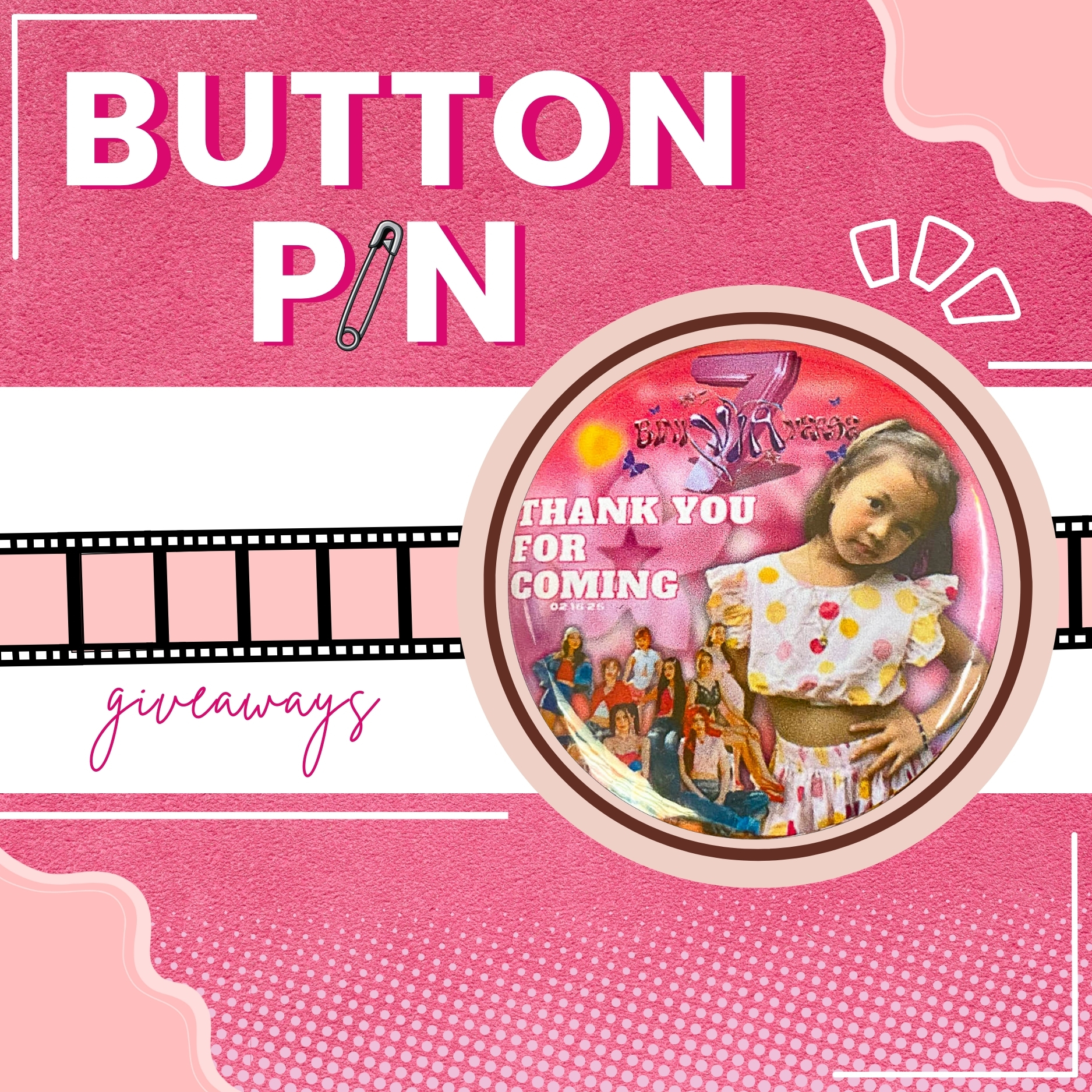 Button Pin Pink