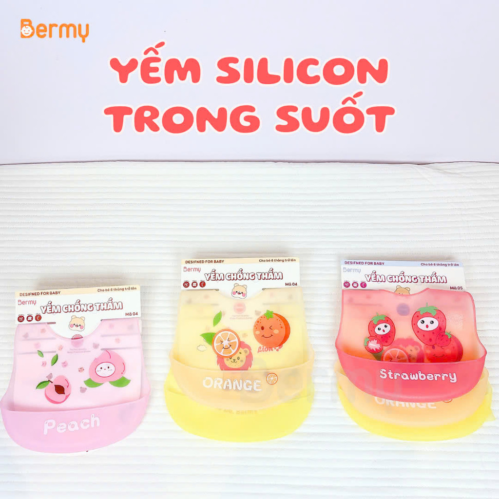 Yếm Silicon trong suốt Bermy