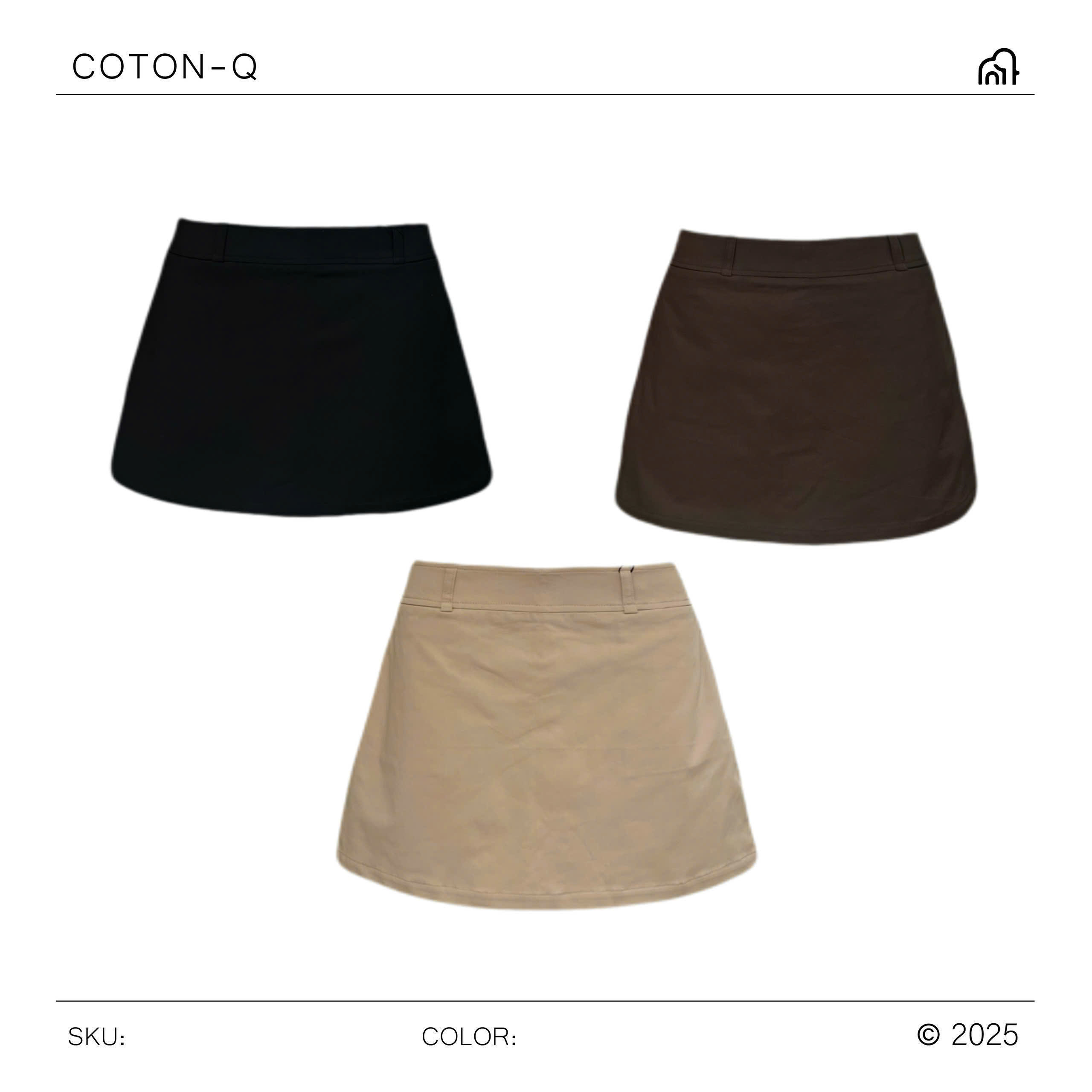 Chân váy ngắn Coton Q có quần trong ( ĐEN )_thumbnail_7