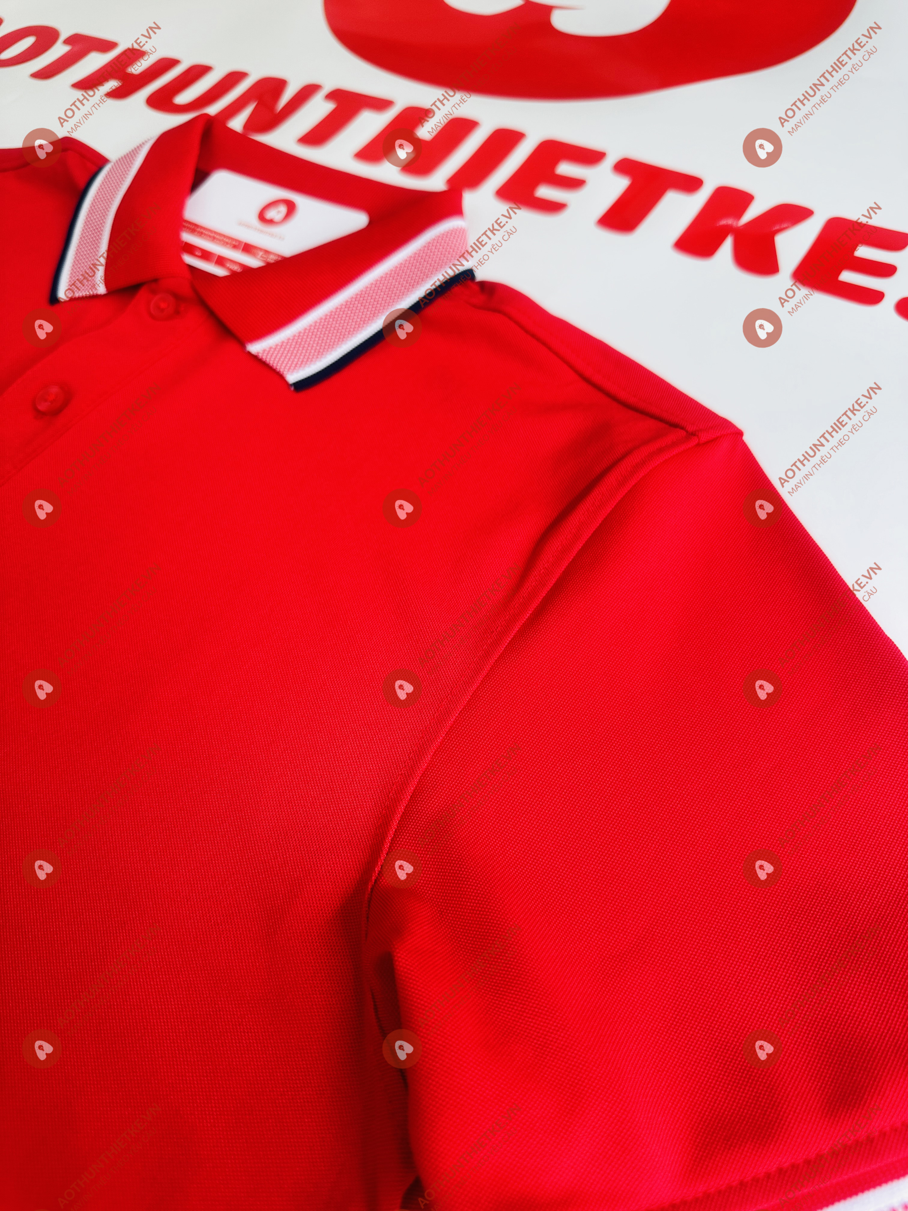 Áo Đồng Phục Polo Caro Đỏ Tươi_thumbnail_1