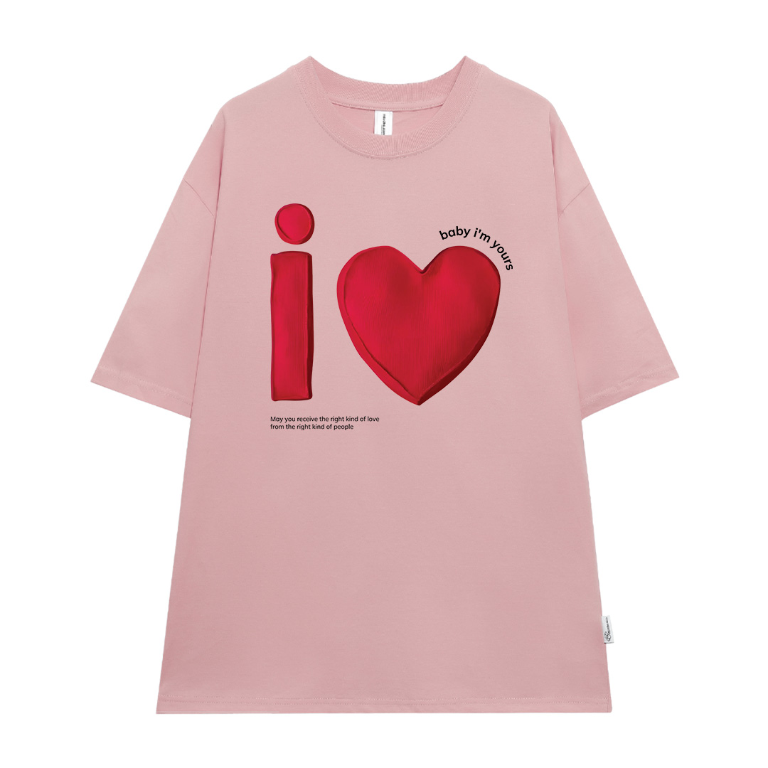 Áo thun cặp đôi couple trái tim from rộng ATD1373 Miucho vải cotton thoáng mát cổ tròn in mix_thumbnail_0