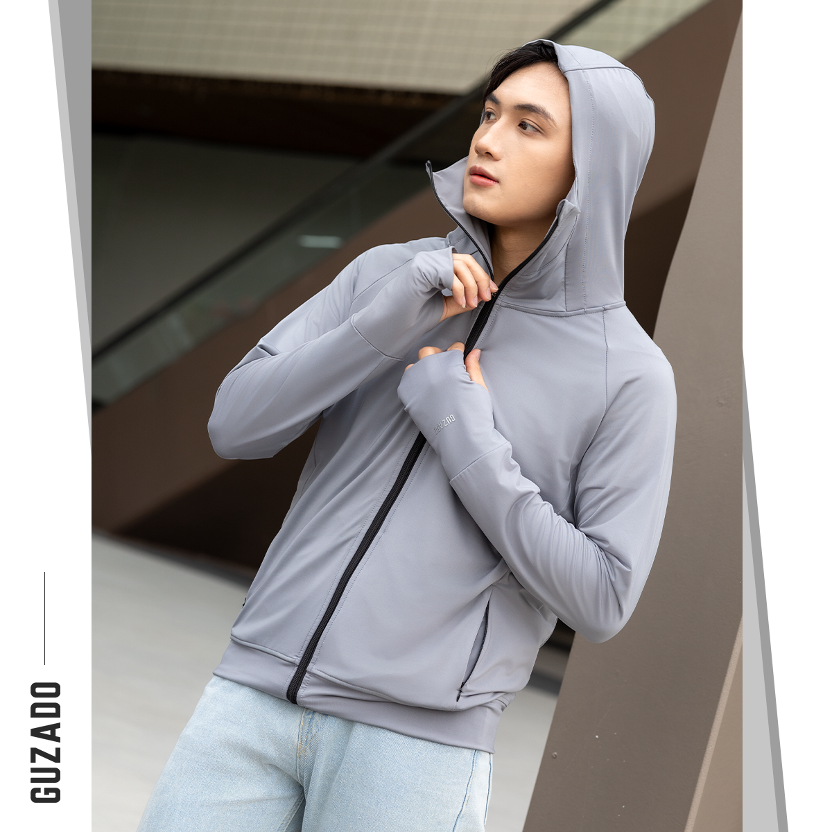 Áo Chống Nắng 2 Lớp Unisex Thông Hơi Khóa Kéo Mũ Trùm Kín Mặt Chống Tia UV GCN02_thumbnail_18