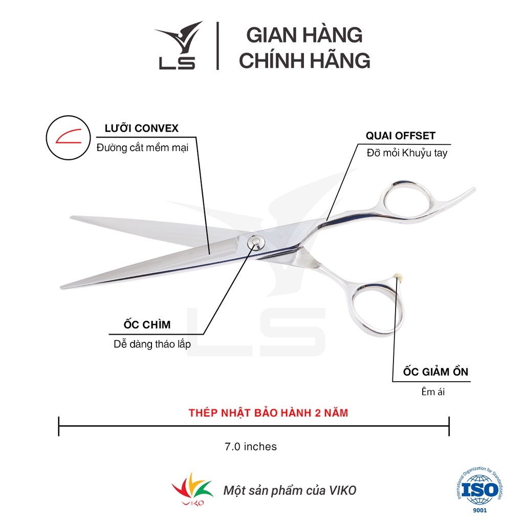 kéo cắt tóc Viko LS CB1370 - bảo hành 2 năm_thumbnail_3